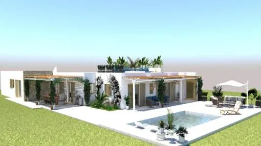 Villa im Bau mit Meerblick in Es Cap de Barbaria - Formentera